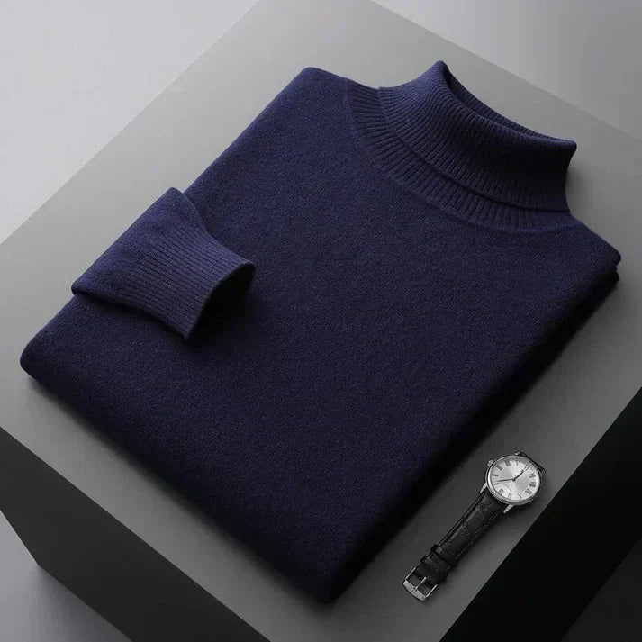 Sweter męski golf wełniany elegancki, miękki i dopasowany 3