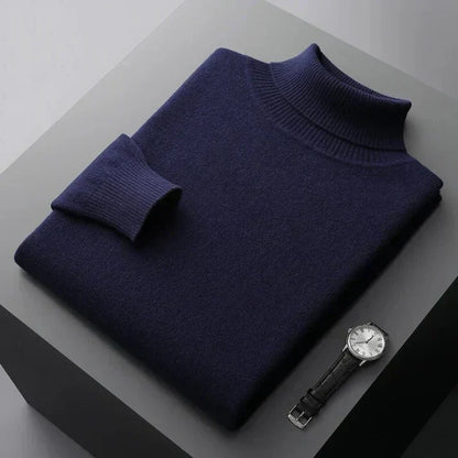 Sweter męski golf wełniany elegancki, miękki i dopasowany 3