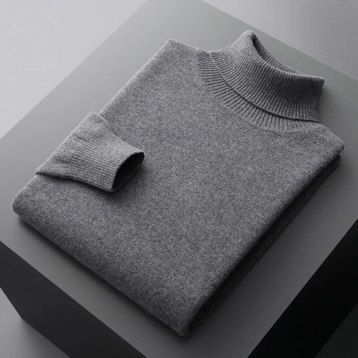 Sweter męski golf wełniany elegancki, miękki i dopasowany 4