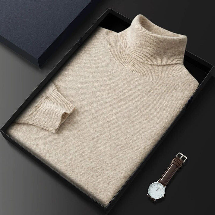 Sweter męski golf wełniany elegancki, miękki i dopasowany 5