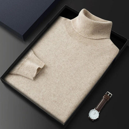 Sweter męski golf wełniany elegancki, miękki i dopasowany 5