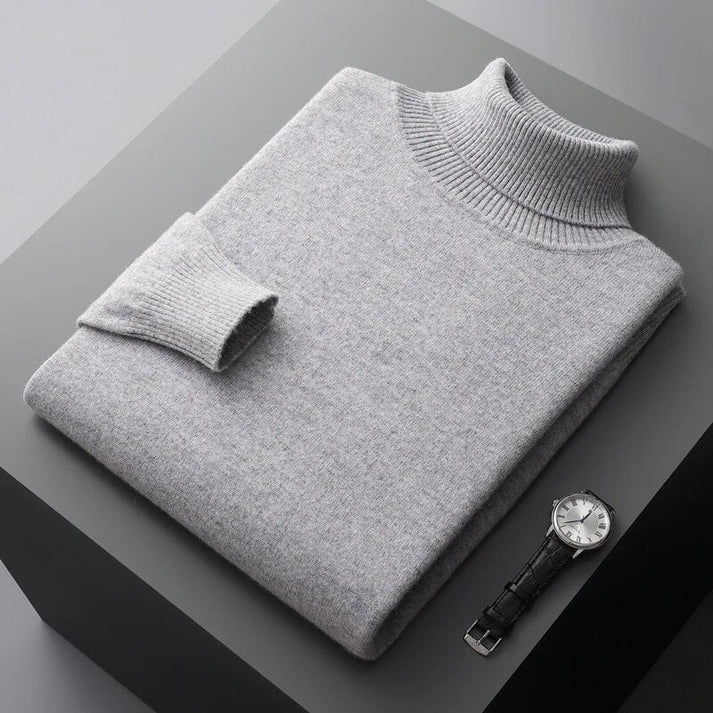 Sweter męski golf wełniany elegancki, miękki i dopasowany 6