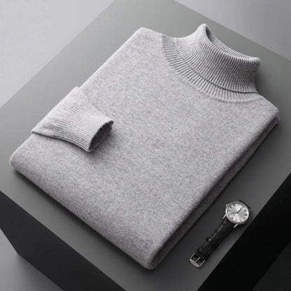 Sweter męski golf wełniany elegancki, miękki i dopasowany 6