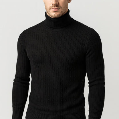 Sweter męski golf wełniany lekki, klasyczny dopasowany krój 4