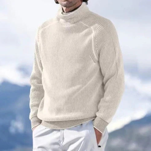 Sweter męski golf wełniany zimowy, gruba i miękka dzianina 3