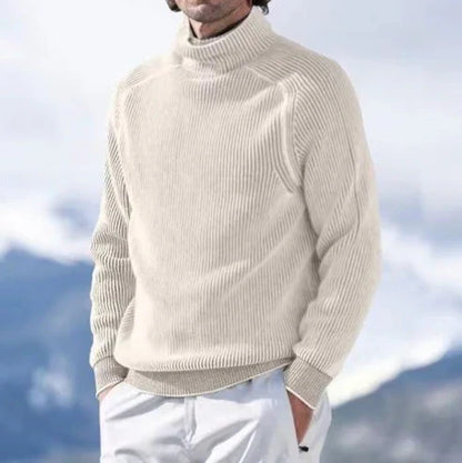 Sweter męski golf wełniany zimowy, gruba i miękka dzianina 3