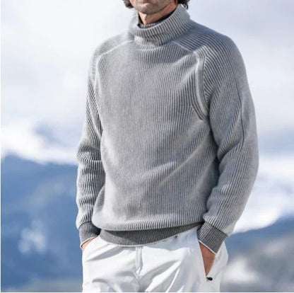 Sweter męski golf wełniany zimowy, gruba i miękka dzianina 4