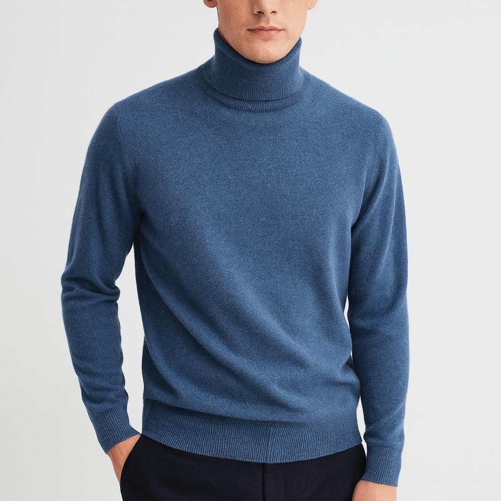 Sweter męski golf z miękkiej wełny, klasyczny krój, lekki 1