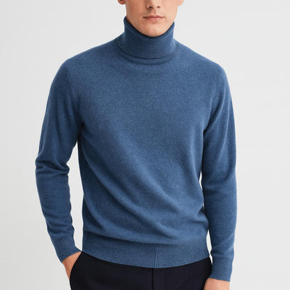 Sweter męski golf z miękkiej wełny, klasyczny krój, lekki 1