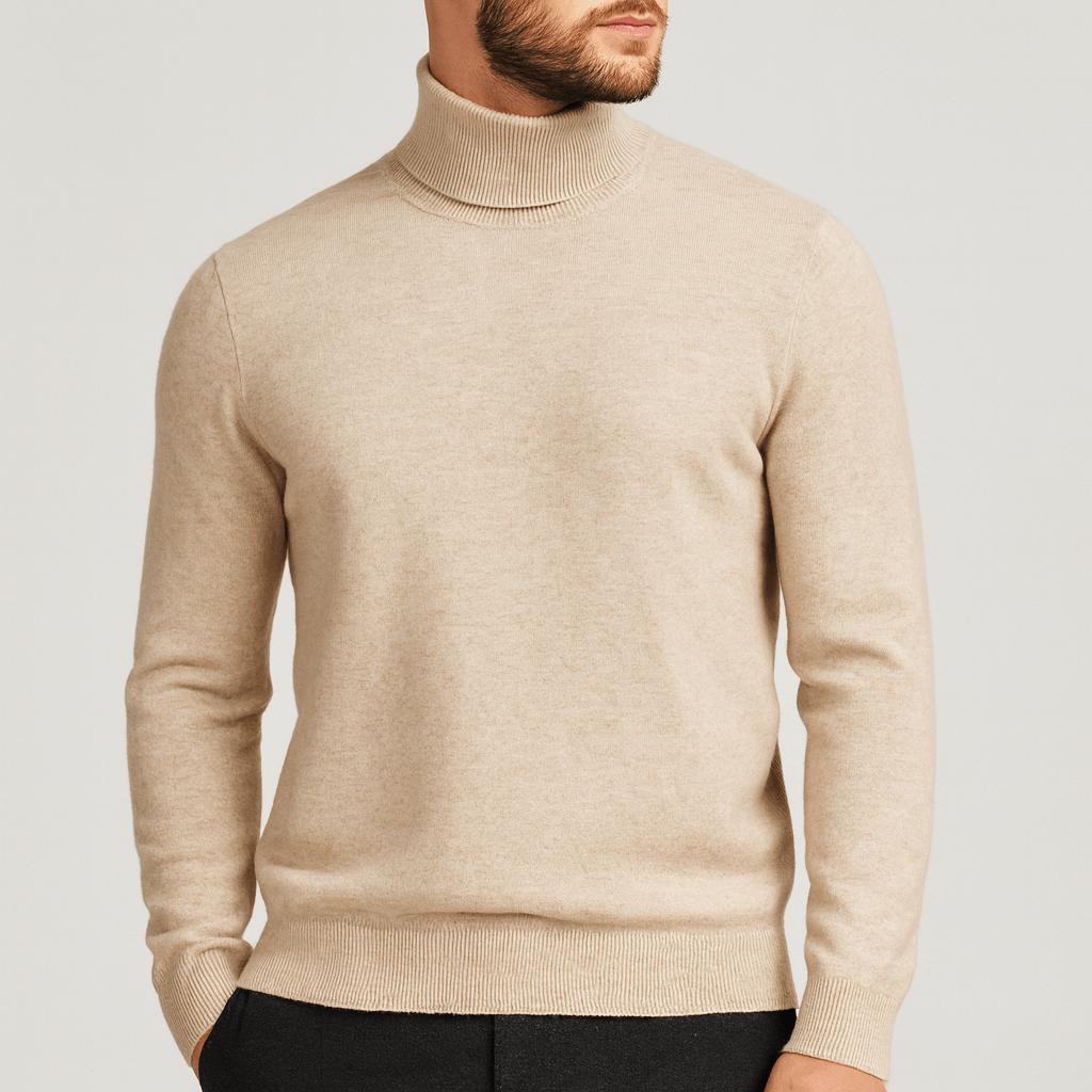 Sweter męski golf z miękkiej wełny, klasyczny krój, lekki 5