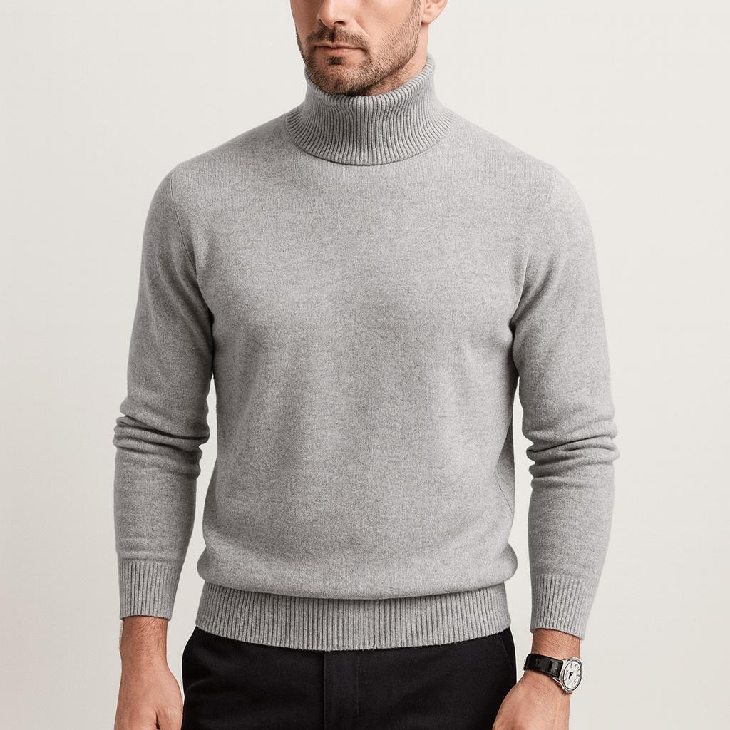 Sweter męski golf z miękkiej wełny, klasyczny krój, lekki 6