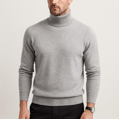 Sweter męski golf z miękkiej wełny, klasyczny krój, lekki 6