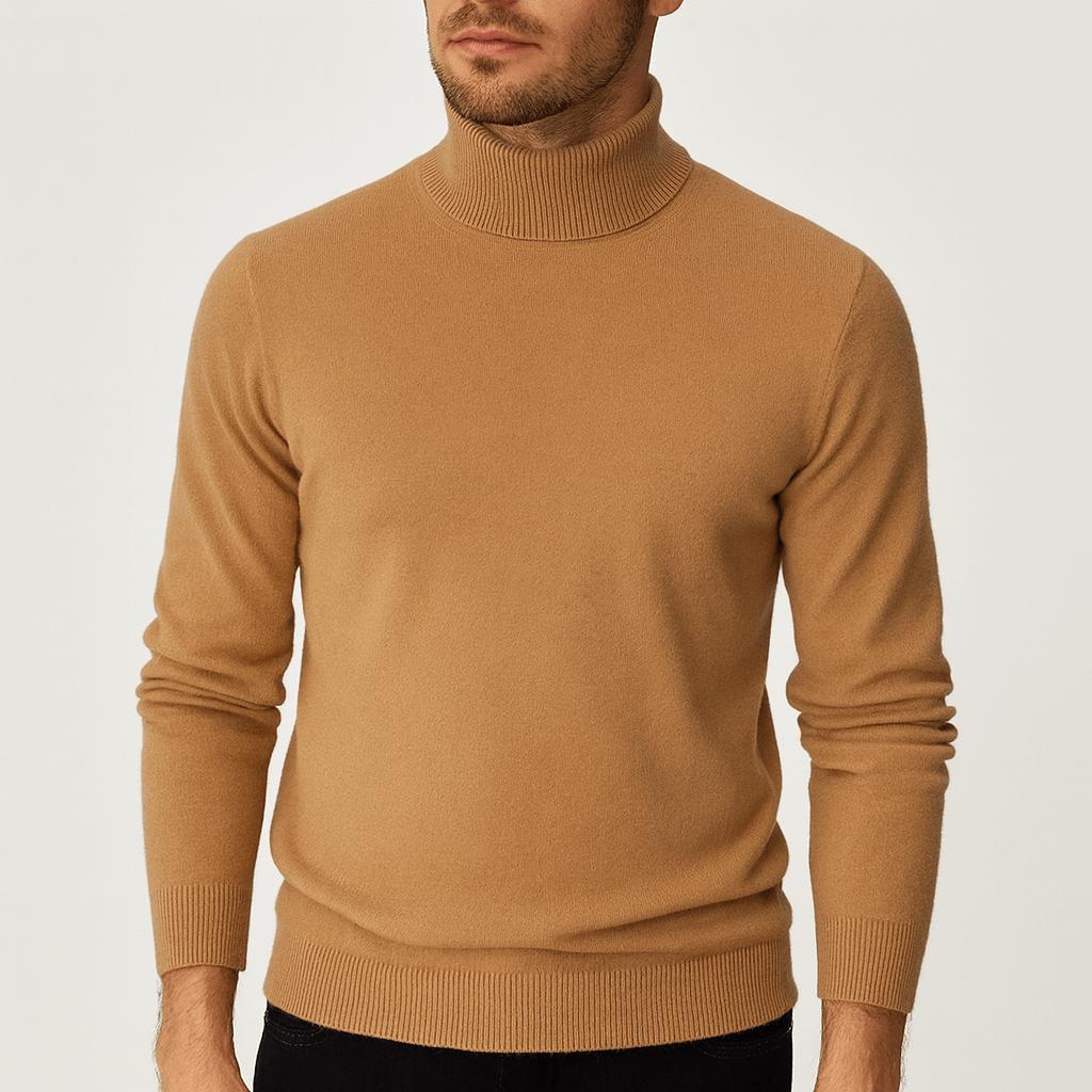 Sweter męski golf z miękkiej wełny, klasyczny krój, lekki 7