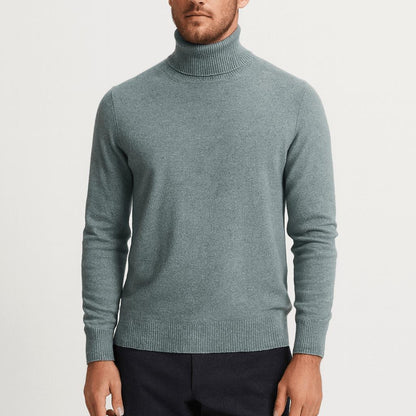 Sweter męski golf z miękkiej wełny, klasyczny krój, lekki 8