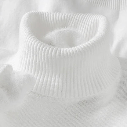 Sweter męski golf z prążkowanym kołnierzem, dopasowany krój 9