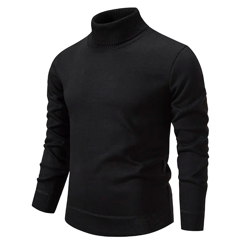 Sweter męski golf z wełny dziewiczej, miękki i ciepły 2
