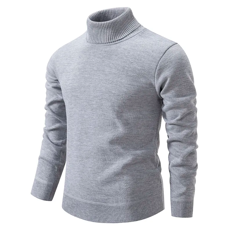 Sweter męski golf z wełny dziewiczej, miękki i ciepły 3