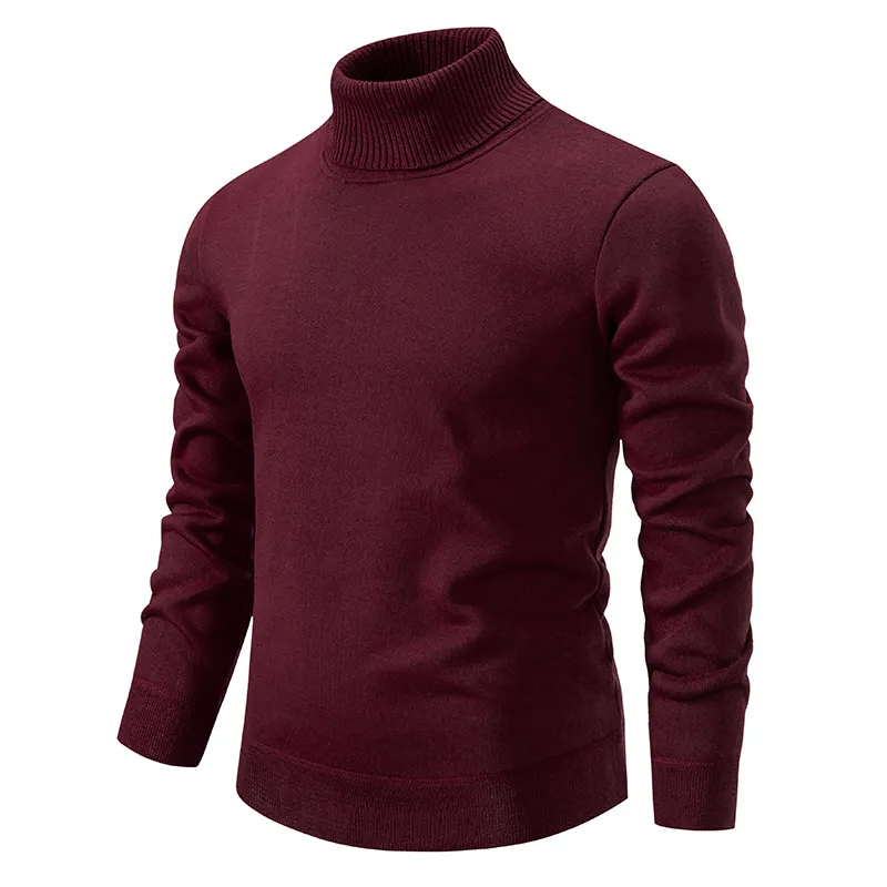 Sweter męski golf z wełny dziewiczej, miękki i ciepły 4