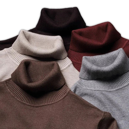 Sweter męski golf z wełny dziewiczej, miękki i ciepły 6