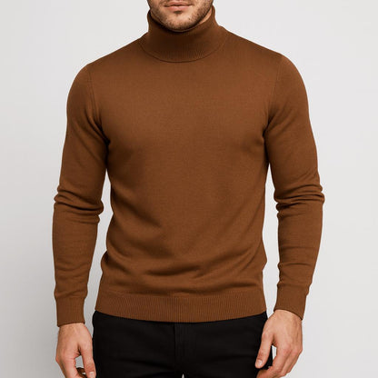 Sweter męski golf z wełny merynosa, dopasowany, lekki i miękki 4