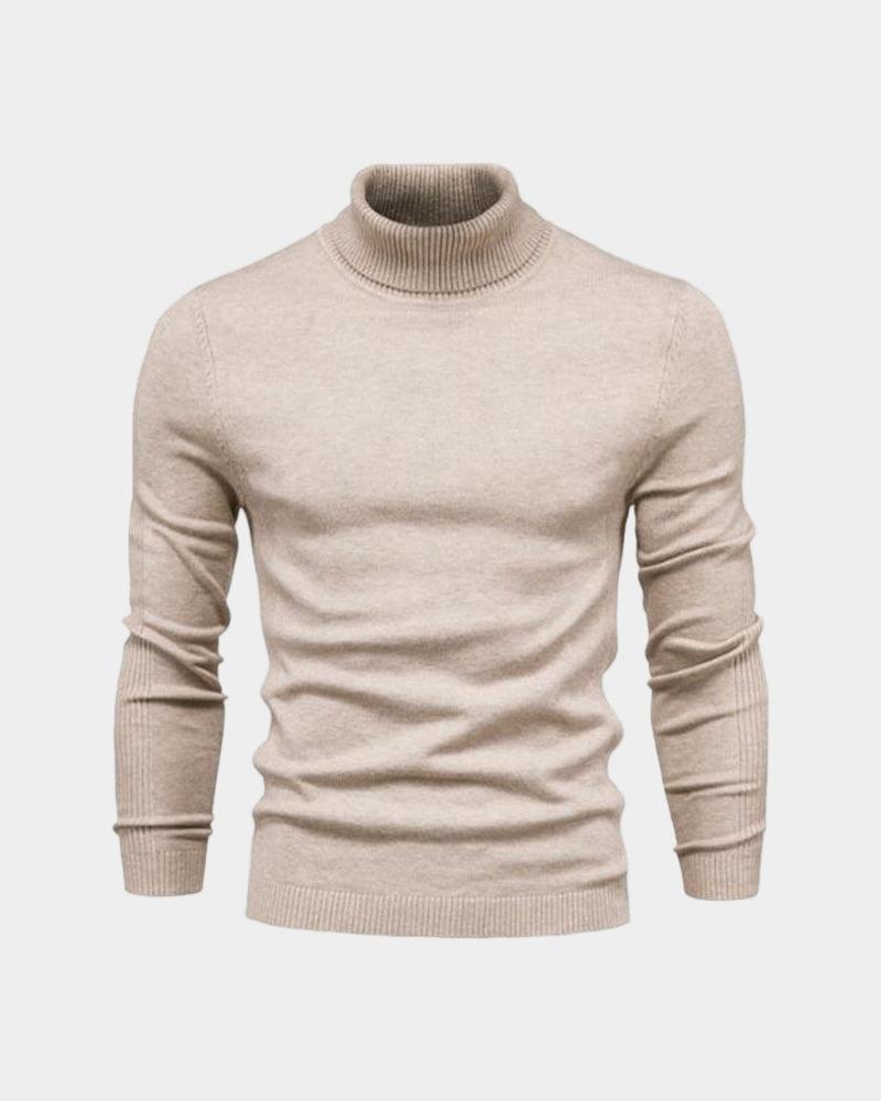 Sweter męski golf z wełny merynosa, dopasowany, lekki i miękki 6