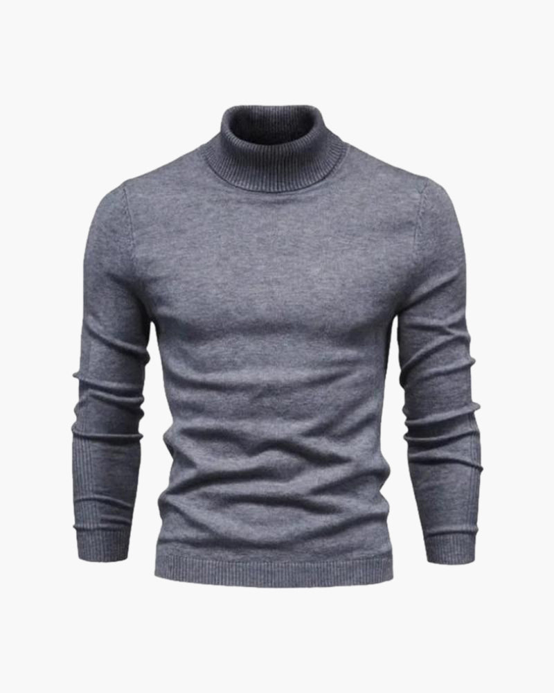 Sweter męski golf z wełny merynosa, dopasowany, lekki i miękki 8