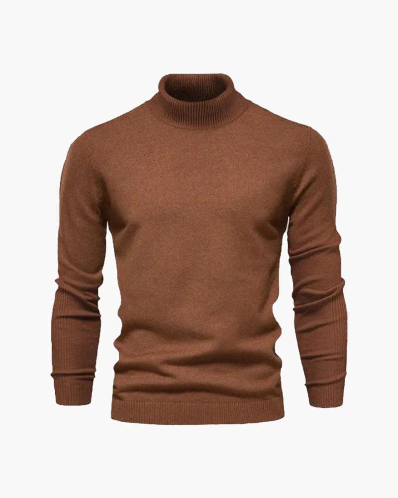 Sweter męski golf z wełny merynosa, dopasowany, lekki i miękki 9