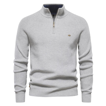 Sweter męski na zamek half-zip ze stójką prążkowany 3