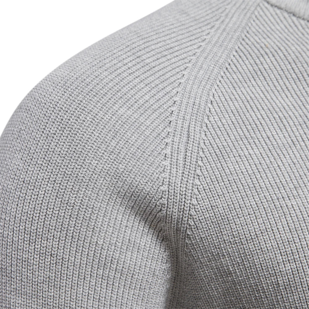 Sweter męski na zamek half-zip ze stójką prążkowany 7