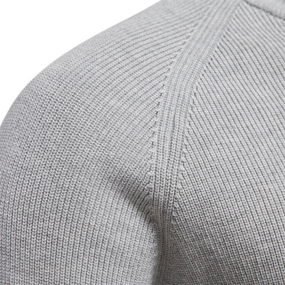 Sweter męski na zamek half-zip ze stójką prążkowany 7