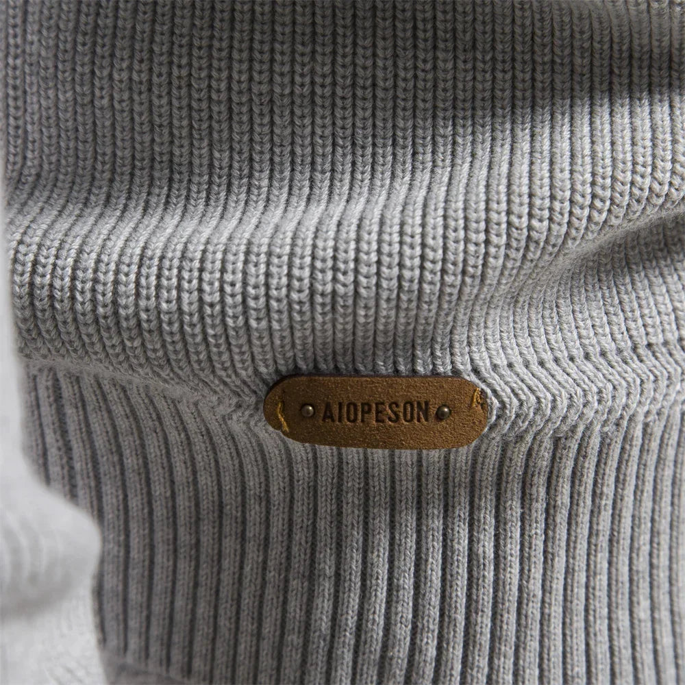 Sweter męski na zamek half-zip ze stójką prążkowany 9
