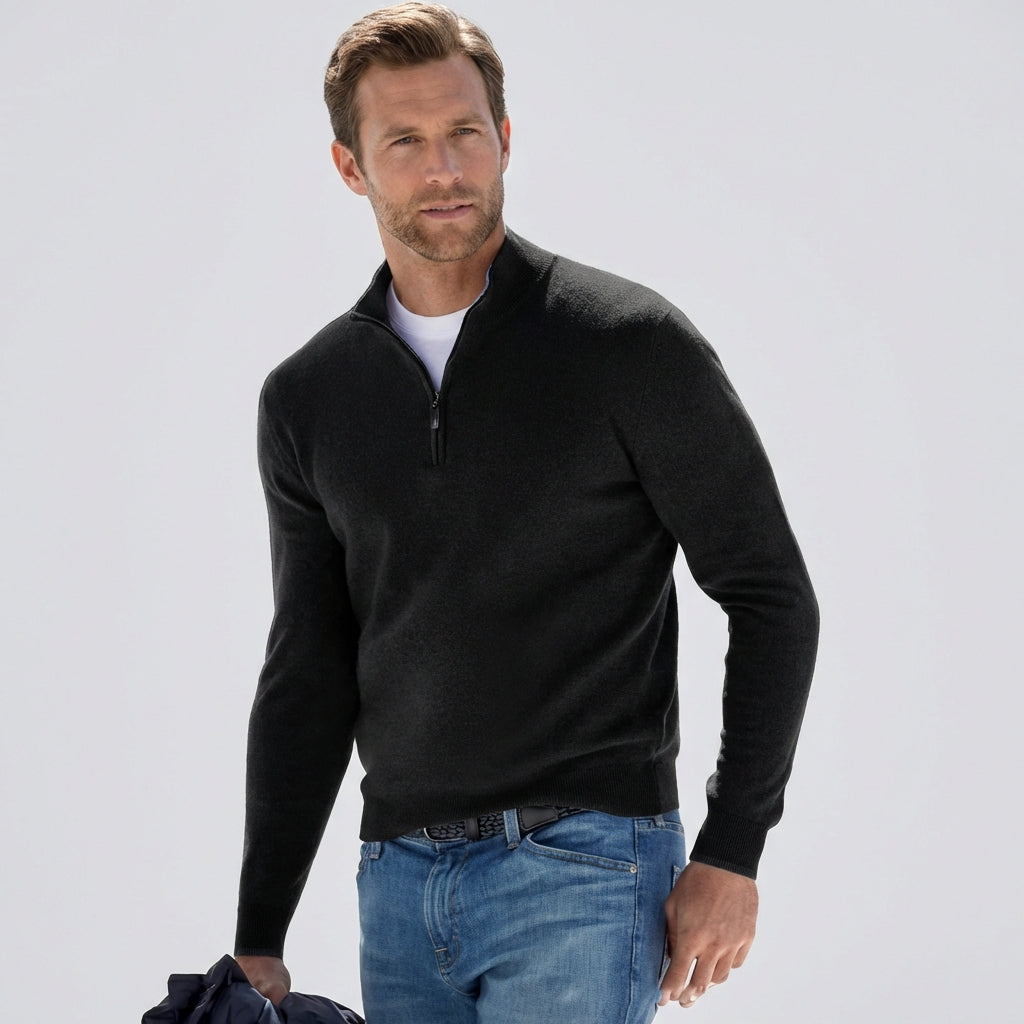 Sweter męski w serek bawełniany, oddychający, krój regular 4