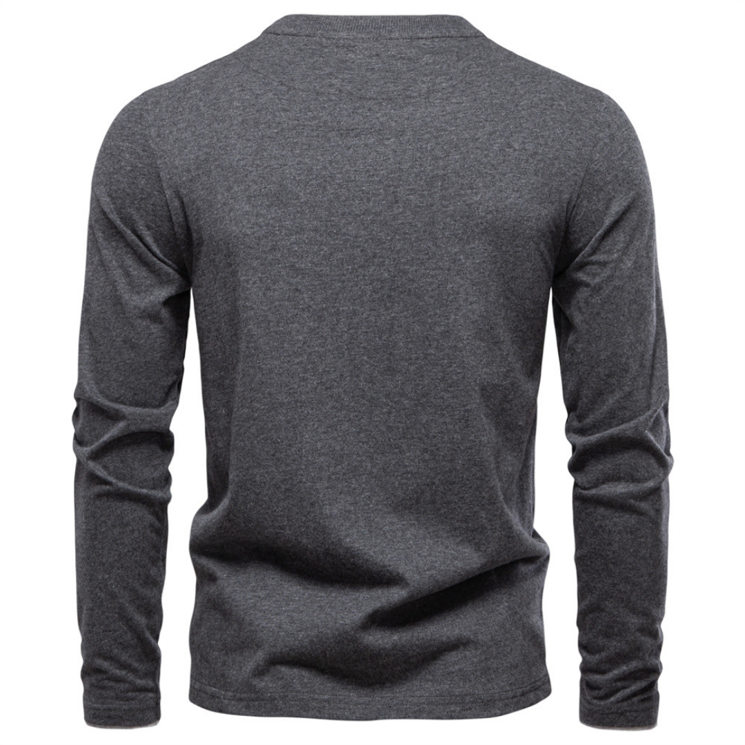 Sweter męski w serek z guzikami gładki 4