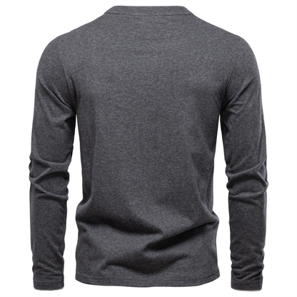 Sweter męski w serek z guzikami gładki 4