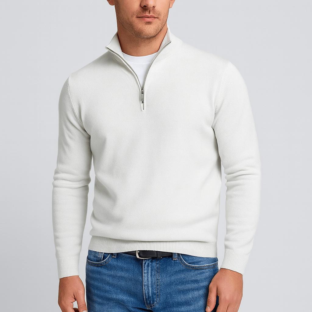 Sweter męski w serek z wełny merynosa, splot fakturowy 2