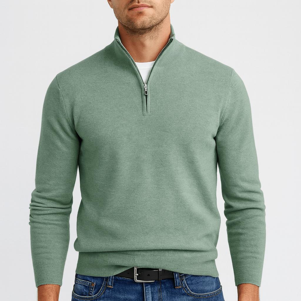 Sweter męski w serek z wełny merynosa, splot fakturowy 4