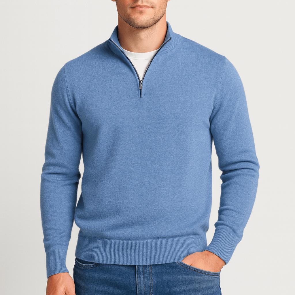 Sweter męski w serek z wełny merynosa, splot fakturowy 5
