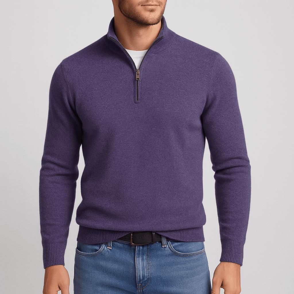 Sweter męski w serek z wełny merynosa, splot fakturowy 7