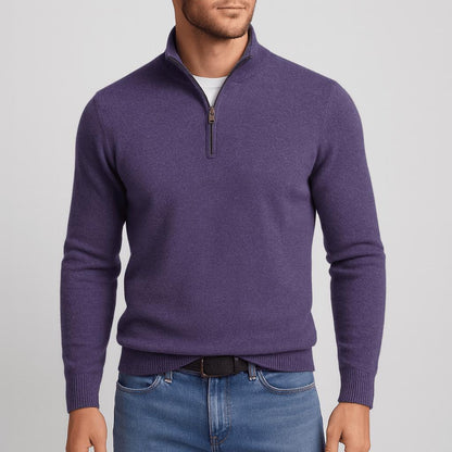 Sweter męski w serek z wełny merynosa, splot fakturowy 7