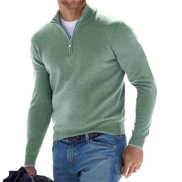 Sweter męski w serek z zamkiem, wodoodporny, krój regular 1
