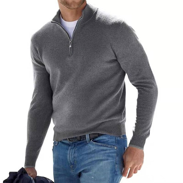 Sweter męski w serek z zamkiem, wodoodporny, krój regular 7