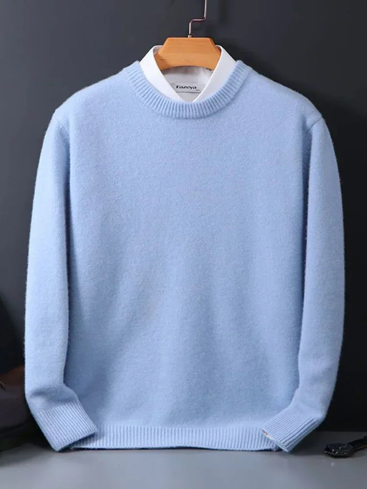 Sweter męski wełniany ciepły, minimalistyczny krój 10