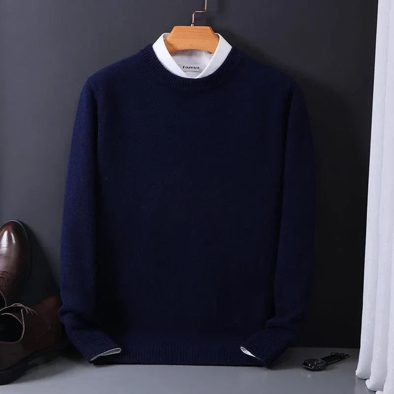 Sweter męski wełniany ciepły, minimalistyczny krój 2