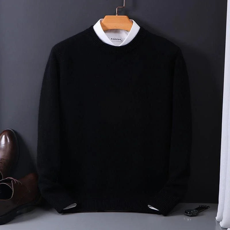 Sweter męski wełniany ciepły, minimalistyczny krój 3