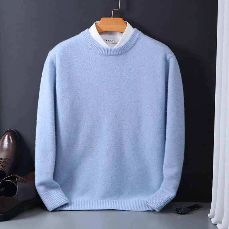 Sweter męski wełniany ciepły, minimalistyczny krój 5