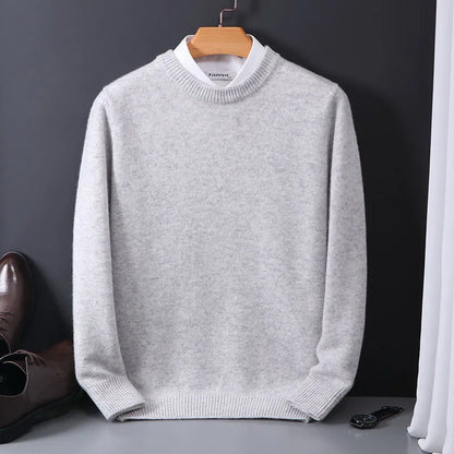 Sweter męski wełniany klasyczny, trwała dzianina z czystej wełny 2