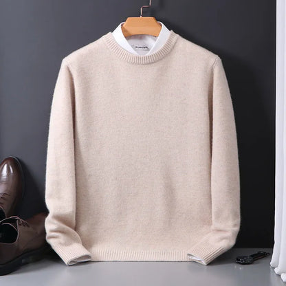 Sweter męski wełniany klasyczny, trwała dzianina z czystej wełny 3