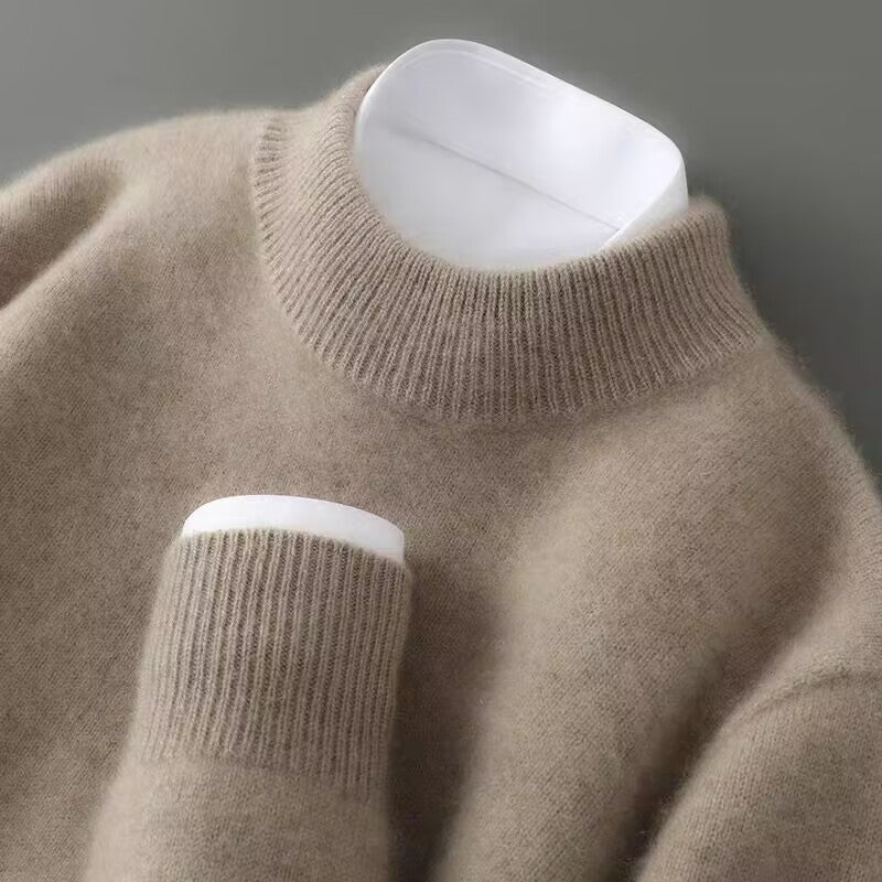 Sweter męski z czystej wełny, dopasowany krój, lekki i ciepły 2