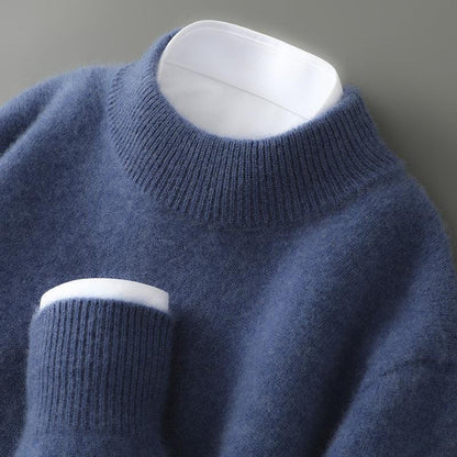 Sweter męski z czystej wełny, dopasowany krój, lekki i ciepły 4