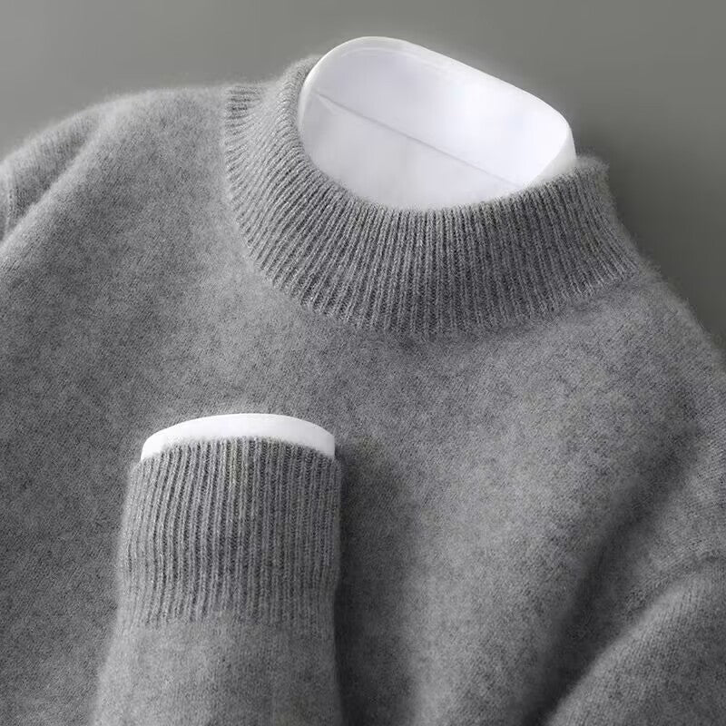 Sweter męski z czystej wełny, dopasowany krój, lekki i ciepły 5